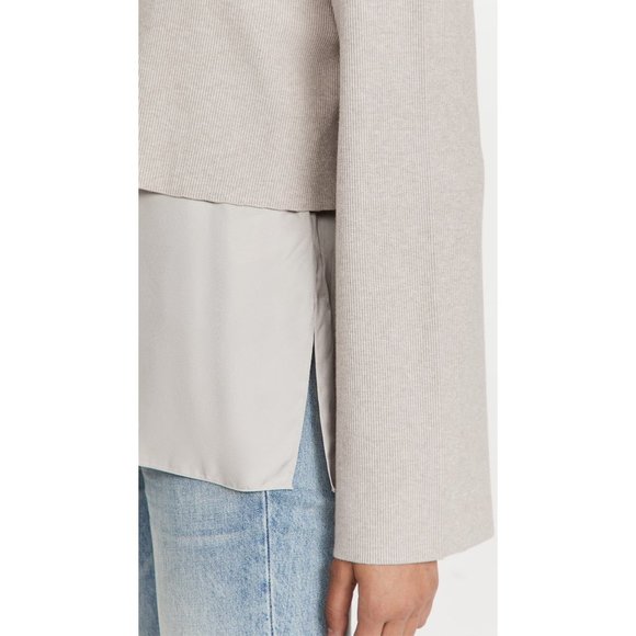 THEORY Cropped Sweater in Oatmeal - XL NWT - Picture 5 of 7